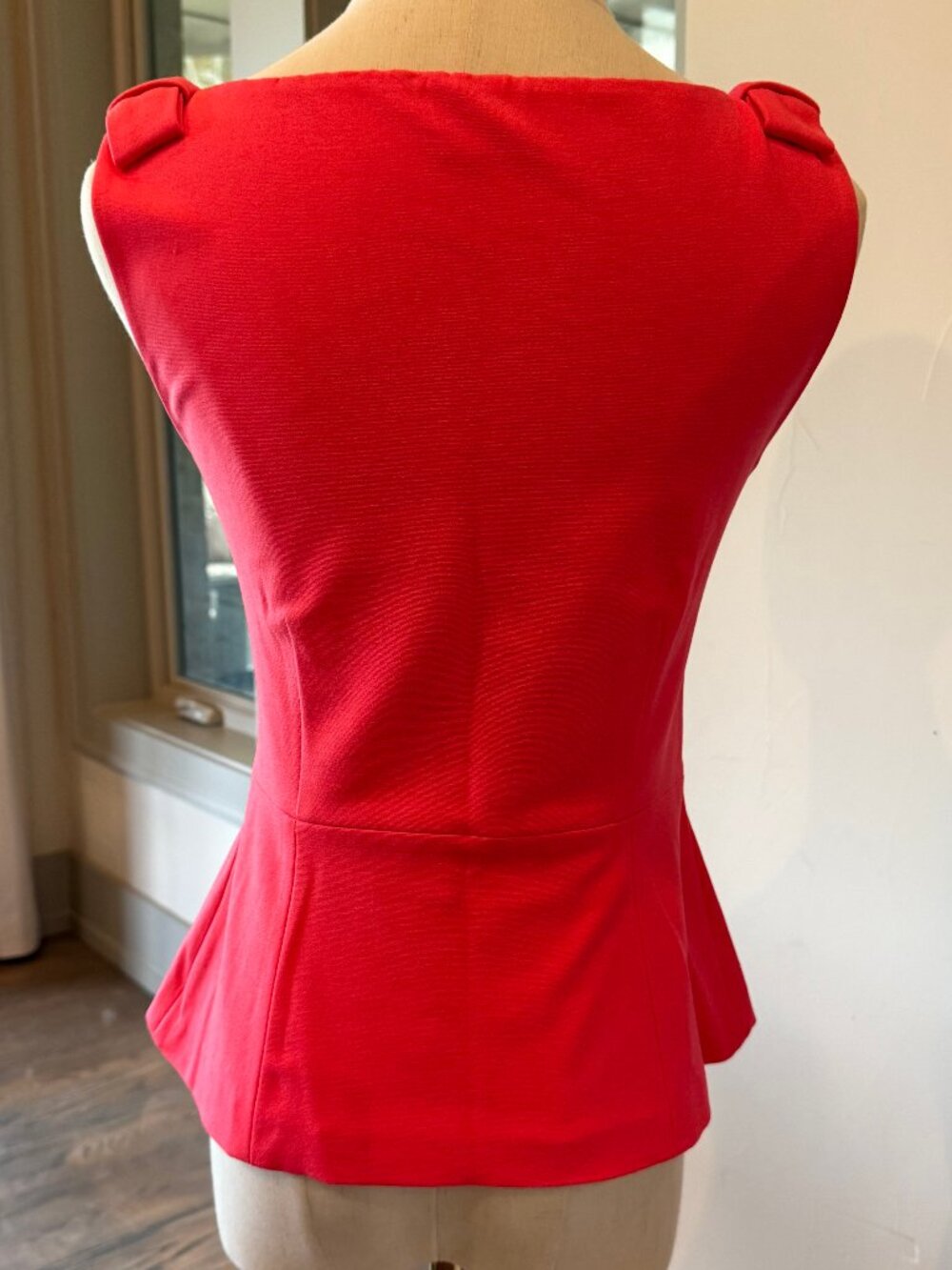 Kate Spade Coral Sleeveless Peplum Tank Top Size 4 - Picture 2 of 5